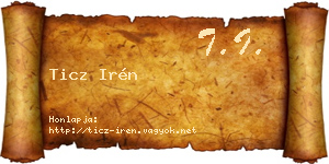 Ticz Irén névjegykártya