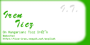 iren ticz business card